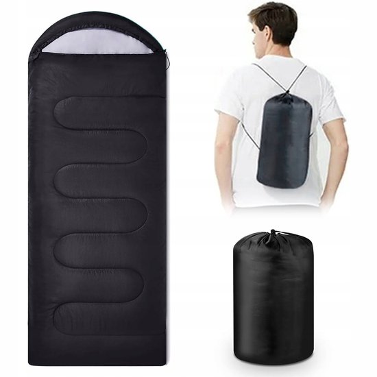 Warme Kampeer Slaapzak 210x75cm met Capuchon - Lichtgewicht & Compact