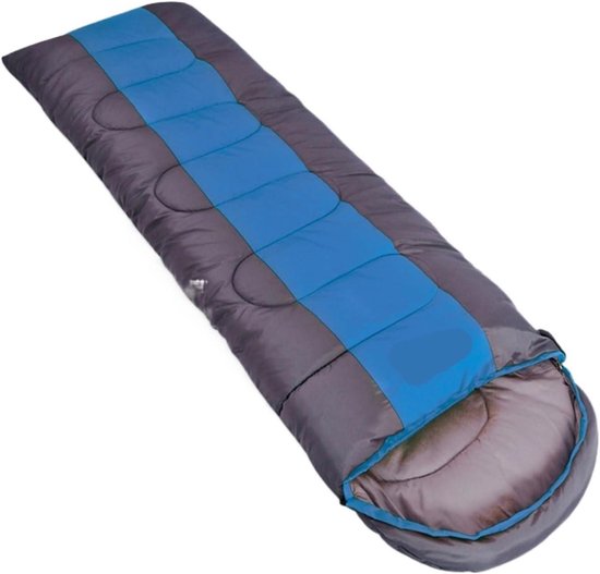 Warme Slaapzak - Outdoor Slaapzak - Kamperen en Wandelen - Lichtgewicht Compressiezak - 75 x 220 cm - Blauw