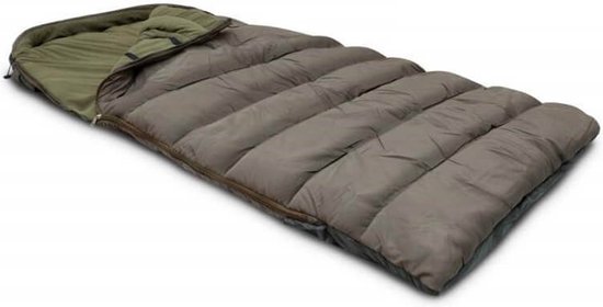 Warme Thermo Slaapzak - Winterslaapzak -20 °C - Slaapzakken 5 Seizoenen inclusief Opbergzak - 220 x 100 cm - Donkergroen van Merkloos