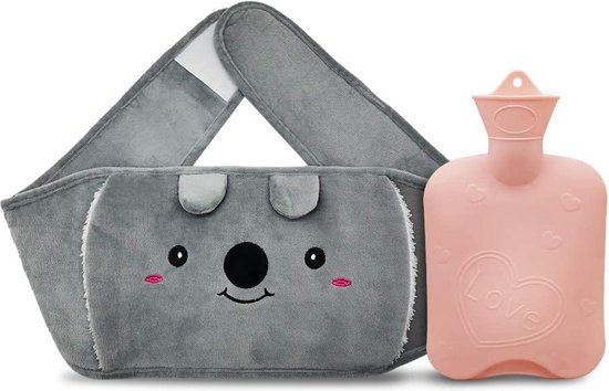 Warmwaterfles, warm waterzak Rubber warmwaterzak met zachte pluche handtaillewarmer Cover, schattige warmwaterzak voor pijnverlichting van artritis, hoofdpijn, warme en koude therapie (Roze) van Homealexa