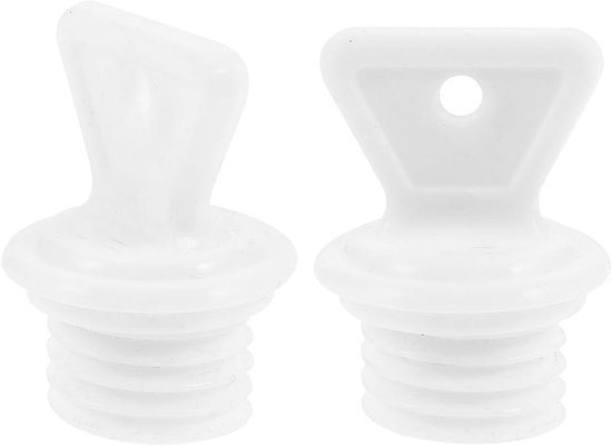 Warmwaterkruik Stop - Waterzak Afsluiting - Lekvrij Gebruik - Hoge Dichtheid Rubber - 2 Stuks - Wit