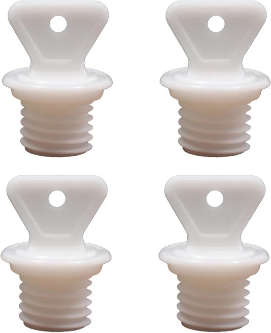 Warmwaterkruik Stoppen - Reserve Deksel - Warmwaterkruik Repareren - Set van 4 Stuks - Standaard Maat - Wit van Merkloos