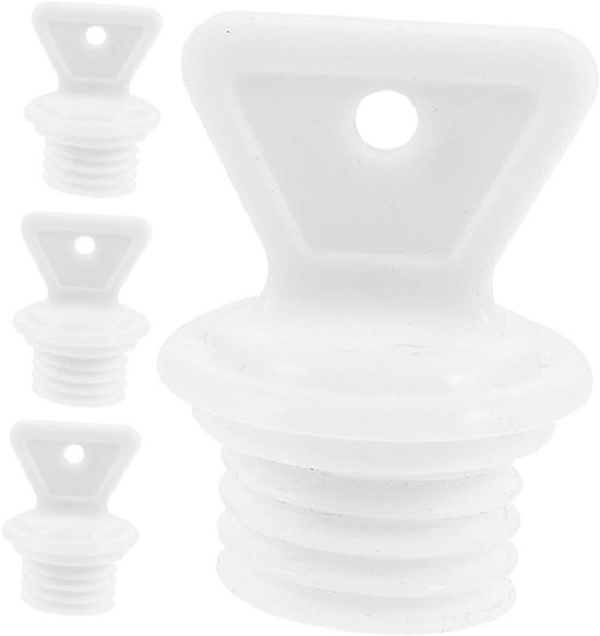 Warmwaterkruik Stoppers - Afsluitdoppen - Warmte Behoud - Lekvrije Afdichting - 4 Stuks - Wit