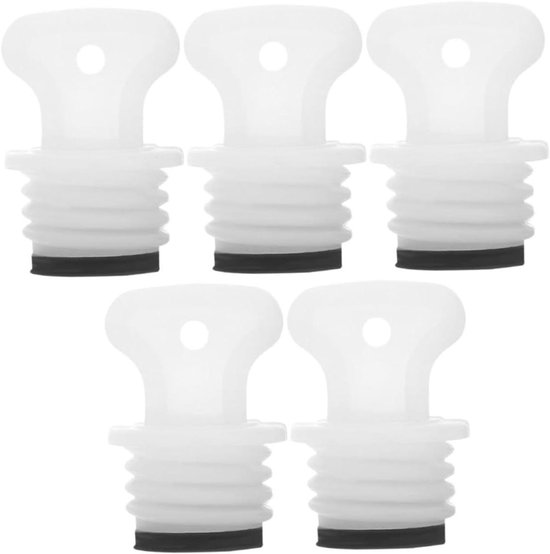 Warmwaterkruik Stops - Kruikdoppen - Lekvrije Warmte - Duurzaam Rubber - 5 Stuks - Zwart