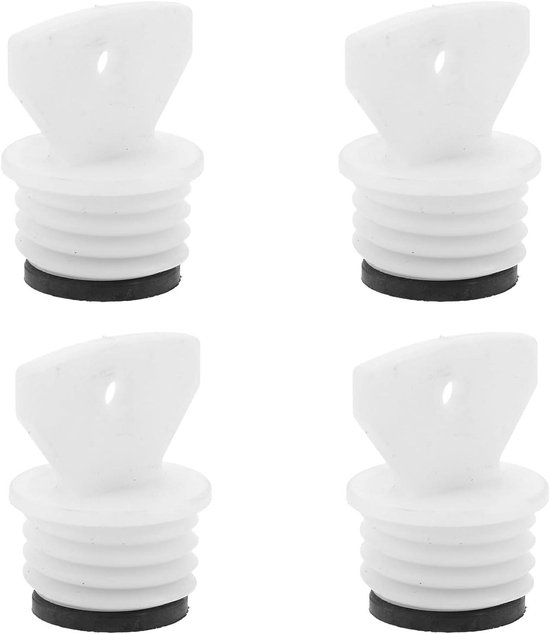 Warmwaterzak Stoppers - Kruikdoppen Rubber - Lekvrij Gebruik - Universele Pasvorm - 4 Stuks - Wit
