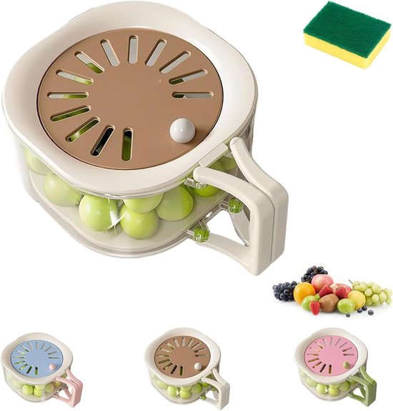 Waskom Zeefmand - Keuken Accessoire - Fruit Groente Wassen - 2-in-1 Afvoer Mand - Compact Formaat - Blauw