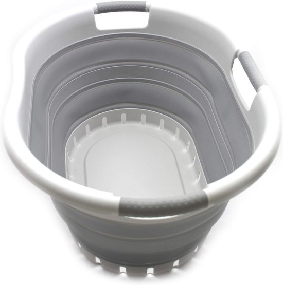 Wasmand Opvouwbaar - Draagbare Kuip - Ruimte Besparen - BPA-vrij Kunststof - 58 x 43 cm - Grijs