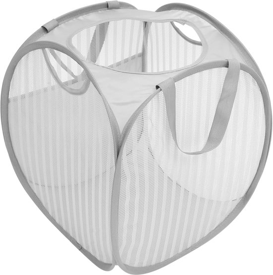 Wasmand Opvouwbaar - Kledingmand Speelgoedmand - Opruimen Thuis - Met Handgrepen - 42x37x37cm - Grijs