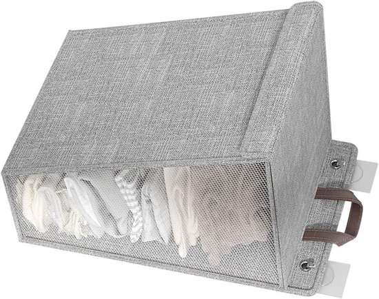 Wasmand Opvouwbaar - Vuile Kledingmand - Ruimte Besparen - Muurhangend Ontwerp - 43x35x2 cm - Grijs