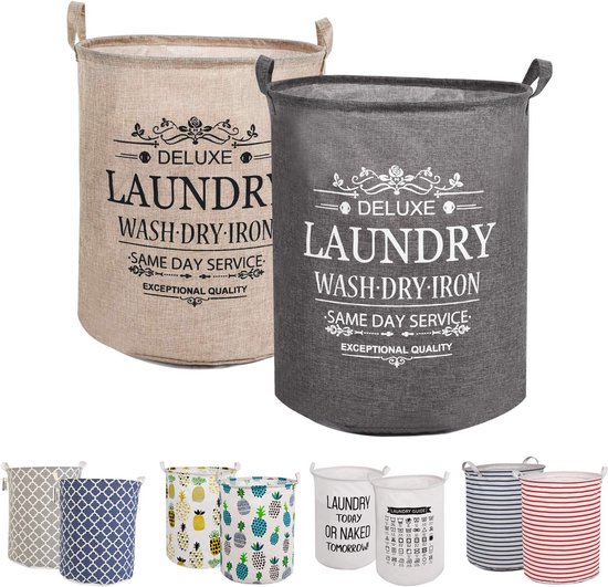 Wasmand sorteerder set van 2 – opvouwbaar en tijdbesparend – ideaal voor het sorteren van wasgoed – 45 x 35 cm