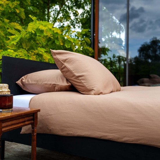 Watari Dekbedovertrek Linnen - 240x200-220 + 2 slopen - Lits-jumeaux - Licht & Luchtig - Mokka van Merkloos