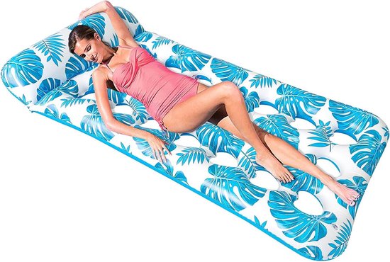 Water Hammock - Large Inflatable Tanning Bed with Pillow for Adults and Children