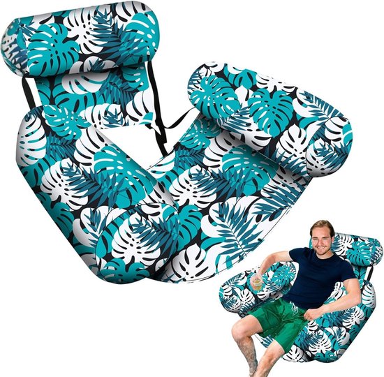 Water Hangmat - Opblaasbare Ligstoel - Ontspannen in Water - Veelzijdig Vlot - 76 x 405 x 61 cm - Groen