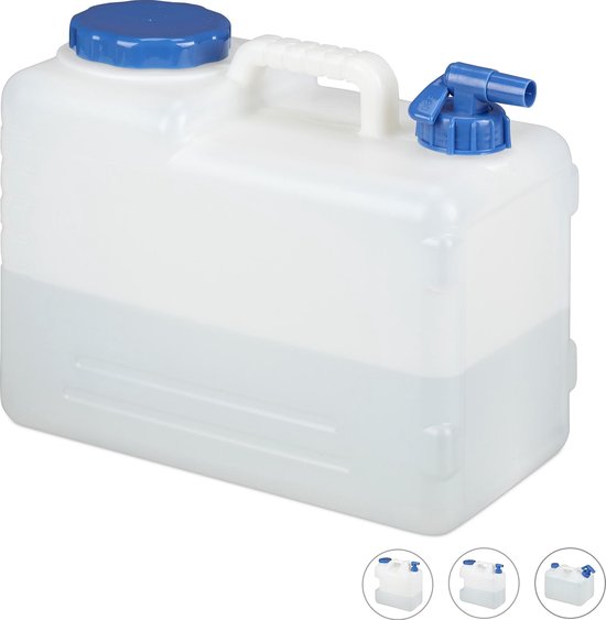 water jerrycan - 15 l - kraantje - voor drinkwater - BPA-vrij - wit van Qlima
