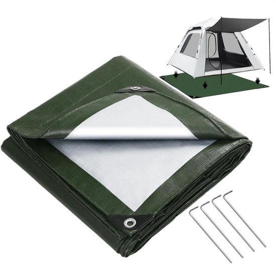 Waterdichte Campingmat - Vochtwerende Vloermat - Bescherming Tentvloer - Versterkte Stevige Basis - 200 x 150 cm - Malachiet Groen
