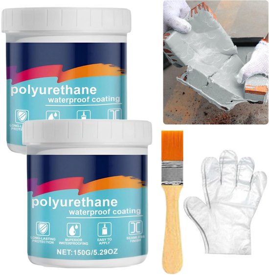 Waterdichte Coating - Lek Reparatie Kit - Buiten Afdichting - 2-in-1 Kit - 150g Per Stuk - Meerdere Kleuren van Merkloos