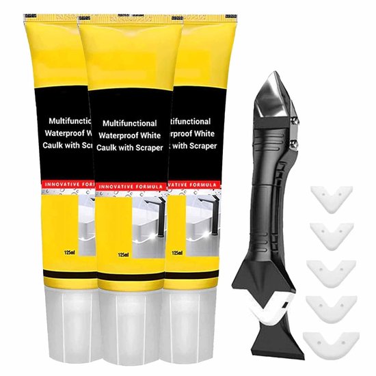 Waterdichte Kit - Reparatieset - Keuken Badkamer - Snelle Droging - 6m per rol - Wit van Merkloos