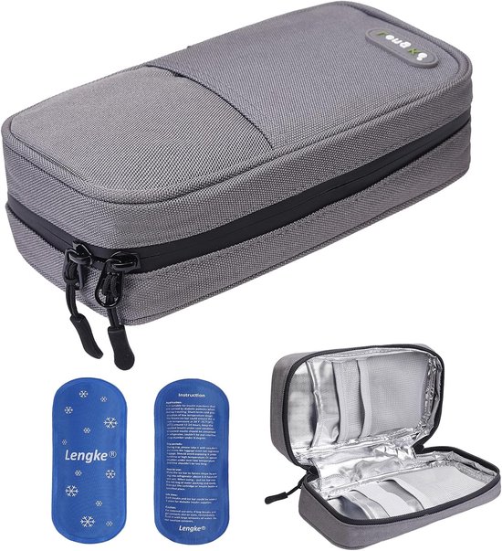 Waterdichte koeltas voor insuline - handig etui - grijs van Flintronic
