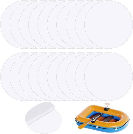 Waterdichte reparatiepleisters, 20 stuks, transparante zelfklevende stickers voor zwembad, luchtbed en tent, ideaal voor rubberboot en zwemring