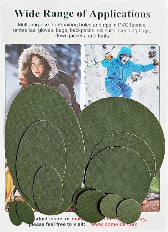 Waterdichte Reparatiepleisters voor Donsjassen, Tenten en Outdoor Kleding - Zelfklevend Nylon Set