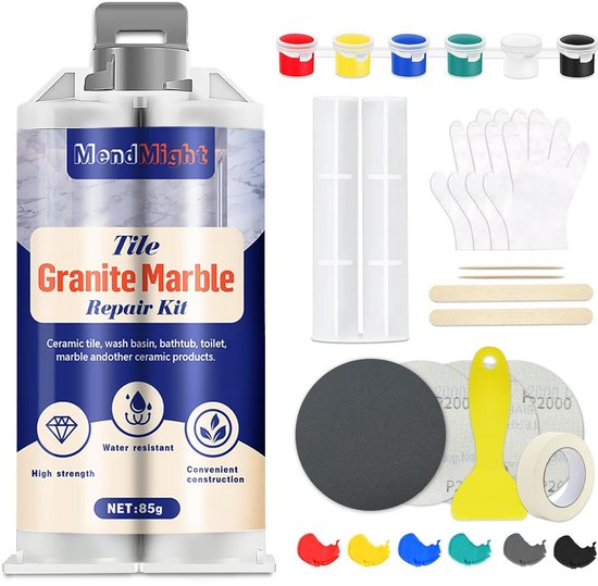 Waterdichte reparatieset voor tegels, baden en wastafels - Herstel krassen en scheuren van Merkloos