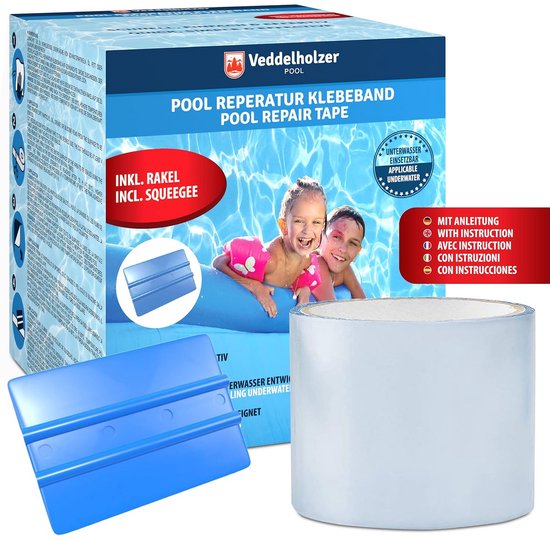 Waterdichte Reparatieset Zwembad en Vijver - Transparante Flexibele Afdichting met Rakel van Merkloos