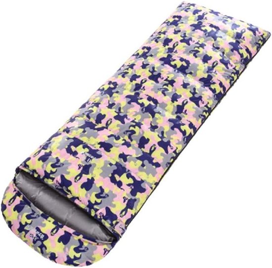 Waterdichte Slaapzak - Kampeerzak Outdoor - Kamperen Wandelen - Eendendonsvulling 1500g - 220x80cm - Camouflage