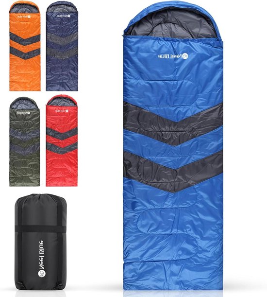 Waterdichte Slaapzak - Outdoor Slaapzak Kampeerslaapzak - Kamperen en Reizen - Waterdichte HEXTECH Polyester - 220 x 75 cm - Blauw van Merkloos