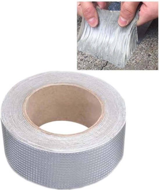 Waterdichte Tape - Butyl Rubber Tape - Lekkages Dichten - Hoge Temperatuur Bestendig - 50mm x 1m - Aluminium Zilver