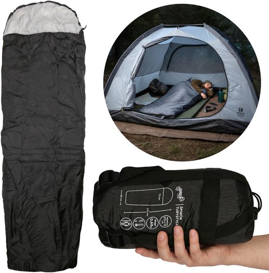 Waterdichte toeristische slaapzak, eenpersoonsslaapzak met capuchon, lichtgewicht 215x75 cm van Merkloos