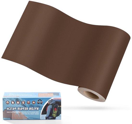 Waterdichte Zelfklevende Nylon Patches 10x160cm voor Tenten, Jassen en Slaapzakken - Bruin Herstelmateriaal