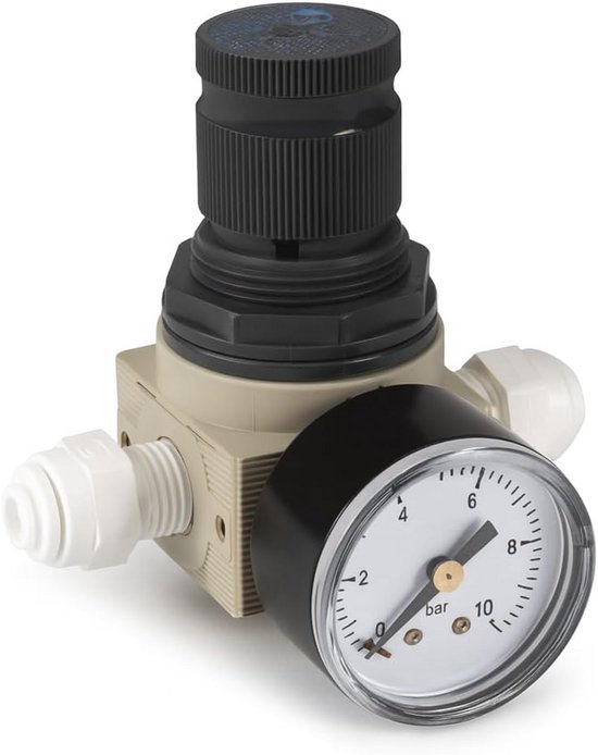Waterdrukregelaar met Manometer Instelbaar 0-10 Bar voor Waterfilters en Osmose Systemen
