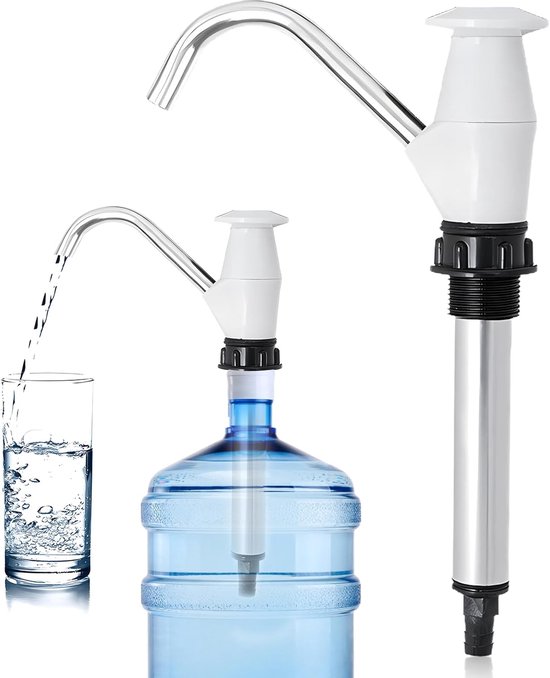 Waterhandpomp voor Camping en Caravan - Dubbele werking, Wit - Vervangende Handpomp voor Caravan Spoelbak - Handmatige Waterpomp voor Kamperen.