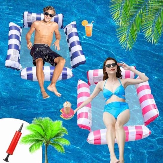 Waterhangmat met net, 4-in-1 luchtmatras met net, inklapbaar luchtmatras, voor volwassenen en kinderen van Intex