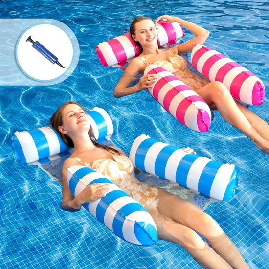 Waterhangmat Opblaasbaar Zwembad - Drijvende Zwembadhangmat voor Volwassenen - 2 Stuks Waterhangmat van Karinte