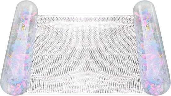 Waterhangmat - Opblaasbare lounge - Ontspannen in water - Mesh zitting - 130 x 70 cm - Blauw