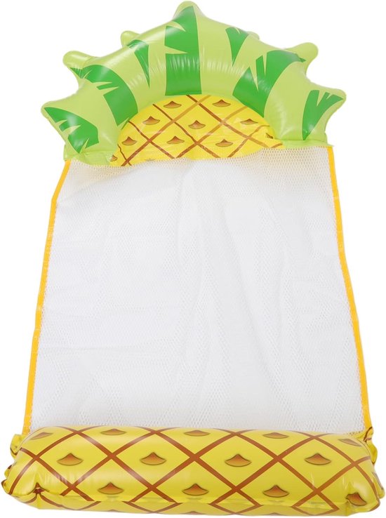Waterhangmat Zwemligstoel - Opblaasbaar Vlot - Ontspannen in Water - Milieuvriendelijk PVC Materiaal - 146 x 68 cm - Ananas Patroon