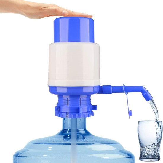 Waterpomp handmatig - geschikt voor 2-6 gallon waterflessen - draagbare drinkfontein - ideaal voor camping & kantoor - blauw - universeel - 1 stuk van Generies