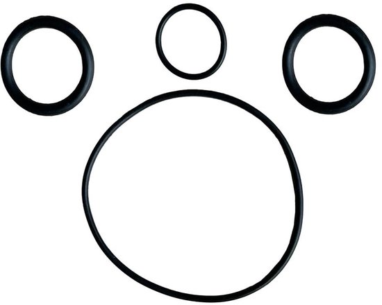 Waterpomp O-ringen Set - Afichtring Kit - Bubbelbad Onderhoud - Lost EO2 Foutcode Op - 4 Stuks - Zwart