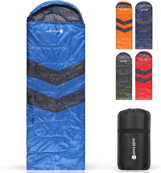 Waterproof Slaapzak - Kampeerzak Outdoor - Kamperen en Hiken - Lichtgewicht 4 Seizoenen - 220x75 cm - Blauw