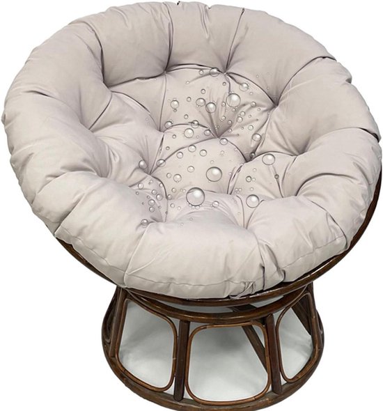 Waterproof Zitkussen Rond - Buitenstoelkussen Dik - Comfortabel Zitten Buiten - Dubbel Gestikt Ontwerp - 40x40cm - Lichtgrijs