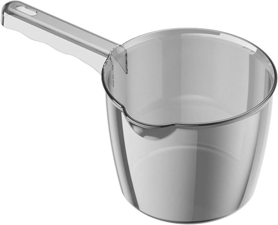 Waterschep - Badkan Lepel - Groenten Wassen - Transparant Ontwerp - 24 x 19.9 cm - Grijs