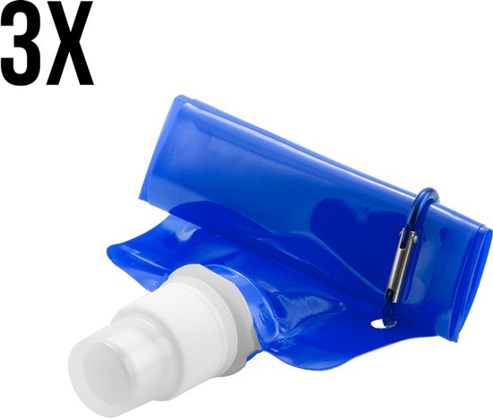 Waterzak - Drinkzak - Waterzakken - Festival - PET - 400 ml - Blauw - 3 stuks
