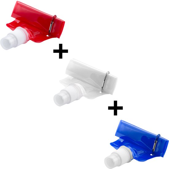 Waterzak - Drinkzak - Waterzakken - Festival - PET - 400 ml - Rood - Wit - Blauw - 3 stuks