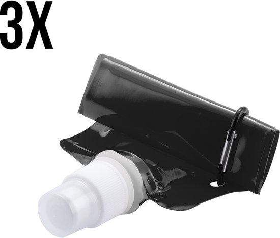 Waterzak - Drinkzak - Waterzakken - Festival - PET - 400 ml - Zwart - 3 stuks
