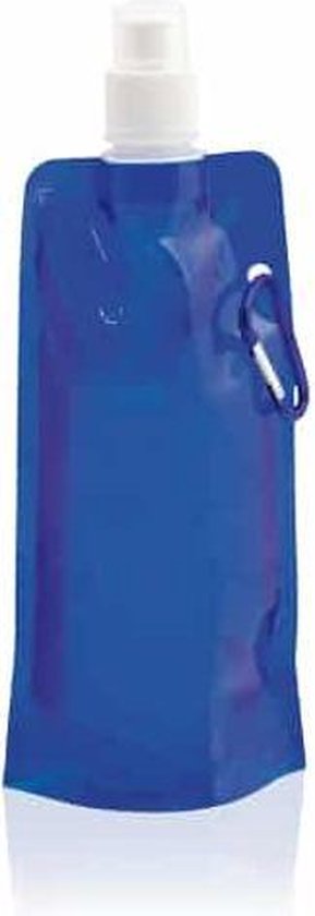 Waterzak met karabijnhaak - drinkzak - flexibele drinkfles - opvouwbaar - 400ml - blauw van Swiss Peak