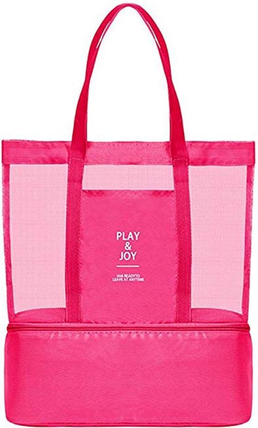 Watsy- Koeltas 2 in1 -  Strandtas Dubbele laag- Isolatie- picknick tas- Roze van Merkloos