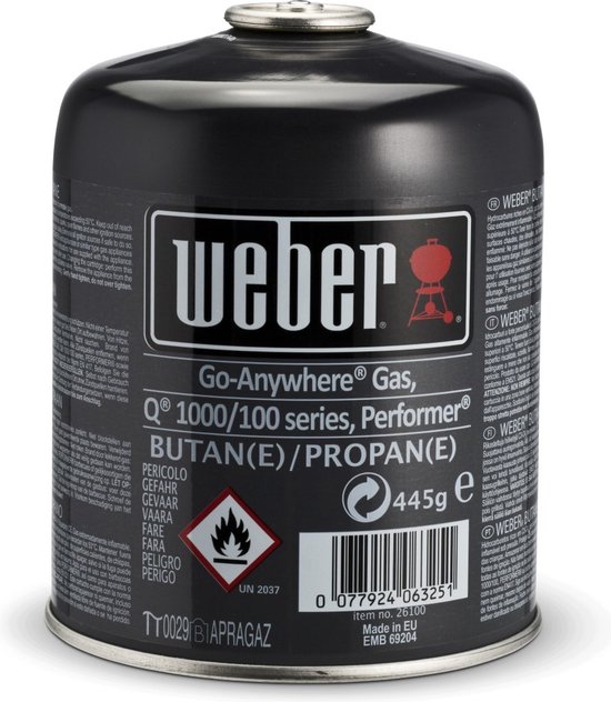 Weber Gasbusje - cartridge voor barbecue - 0077924089862 van Weber