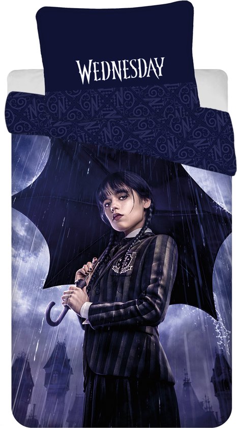 Wednesday Dekbedovertrek, Rain - Eenpersoons - 140 x 200 cm / 70 x 90 cm - Katoen van Good Morning