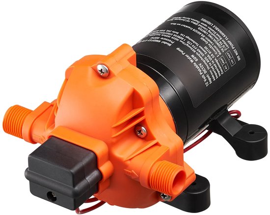 Weelora Waterpomp - Waterpompje - Membraanpomp - Membraanpomp 12V - Diafragmapomp - Vibratiepomp - Elektrisch- 1.8 GPM - 100 PSI - Verstelbaar 1/2 - 20.7x13.8x12.5 Cm - Kleur Oranje van Merkloos